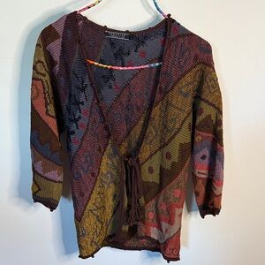 Peruvian Connection Multicolor Knit Cardigan